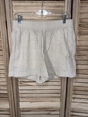 Old Navy Women's Linen-Blend Elastic Waist Shorts - Light Beige Size 4
